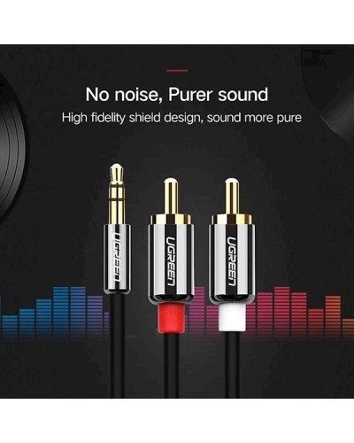 აუდიო კაბელი UGREEN (10583) 3.5mm Male to 2RCA Male Cable 1.5m Black