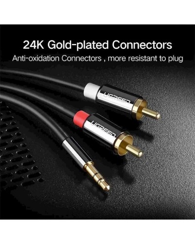 აუდიო კაბელი UGREEN (10583) 3.5mm Male to 2RCA Male Cable 1.5m Black