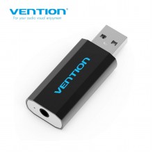 VENTION VAB-S15-B 4Pole USB External Sound Card Black