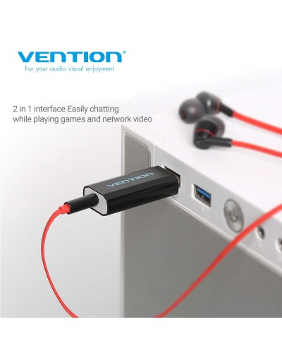 VENTION VAB-S15-B 4Pole USB External Sound Card Black