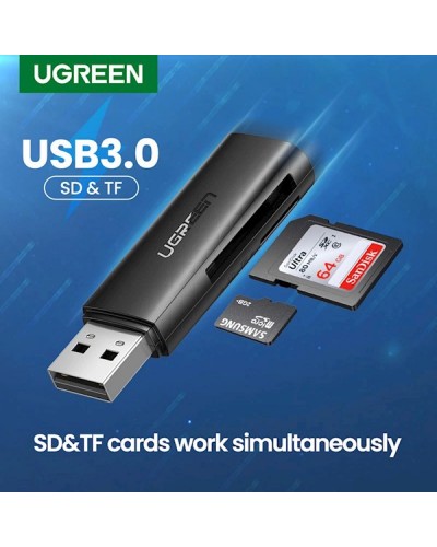 ბარათის წამკითხველი UGREEN CM264 (10927) USB3.0 to SD/TF Card Reader, Black