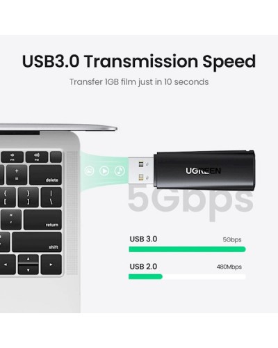 ბარათის წამკითხველი UGREEN CM264 (10927) USB3.0 to SD/TF Card Reader, Black