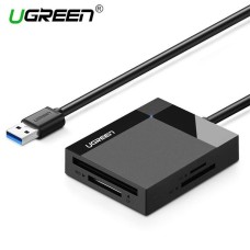 ბარათის წამკითხველი UGREEN CR125 (30333), USB 3.0 All In One Card Reader, 0.5m, Black