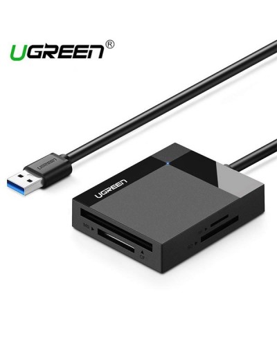 ბარათის წამკითხველი UGREEN CR125 (30333), USB 3.0 All In One Card Reader, 0.5m, Black