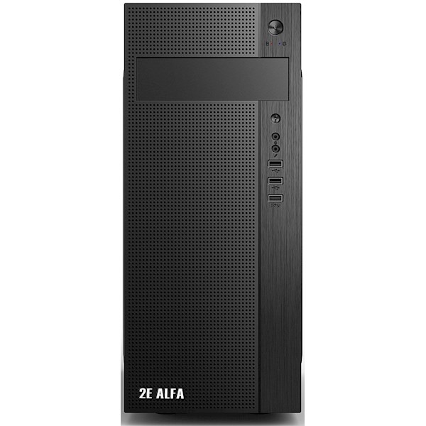 ქეისი 2E E185-400 ALFA Computer Case, MidT, PSU 2E ATX400W, MidT, 2xUSB2.0, 1xUSB3.0, steel (side panel), black