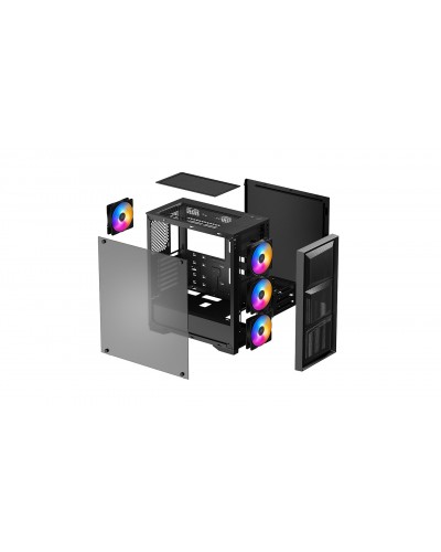 ქეისი MATREXX 50 MESH 4FS, Deepcool, Middle Tower, high airflow case, Front:120×3mm LED fan