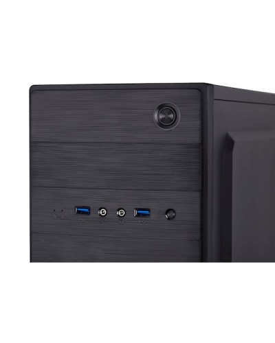 ქეისი/Case 2E E183-400 Case ALFA MidT, PSU ATX400W, 2xUSB3.0, metal perforated (side panel) Black