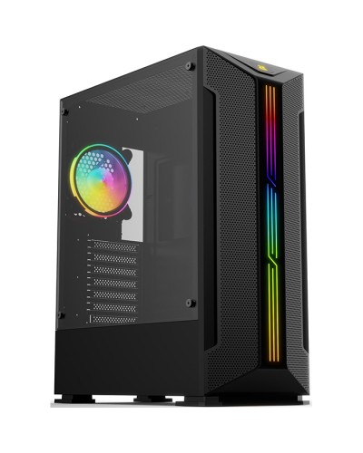 ქეისი 2E GAMING Computer case HUNTER (GH1) MidT,2xUSB2.0,1xUSB3.0,1x120mm ARGB, TG(side panel), without PSU, black