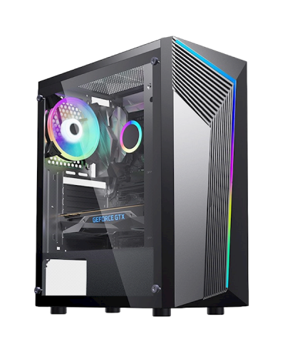 ქეისი Kmex CG10AARA002C, Computer Case, MidT, ATX, 2xUSB, USB 3.1, 3.5mm, Black