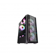 ქეისი LOVINGCOOL LC-510B BLACK + 4 RGB COOLER