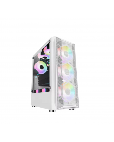 ქეისი LOVINGCOOL LC-510B WHITE + 4 RGB COOLER