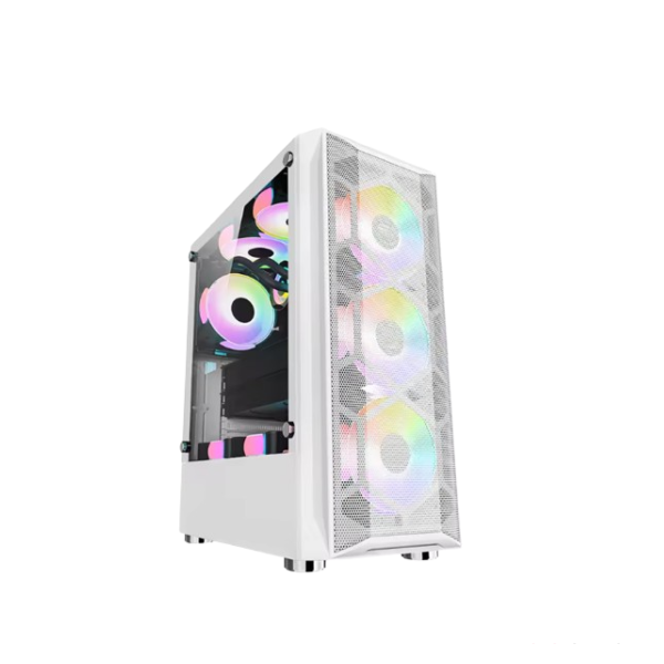 ქეისი LOVINGCOOL LC-510B WHITE + 4 RGB COOLER