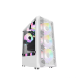 ქეისი LOVINGCOOL LC-510B WHITE + 4 RGB COOLER