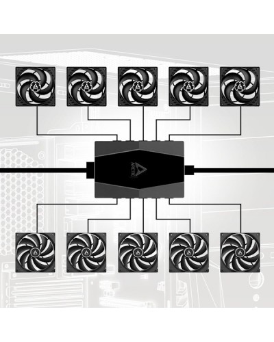 ქეის ქულერი Arctic ACFAN00175A, 10Port, Case Fan Hub, Black