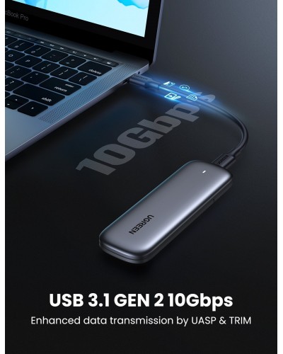 UGREEN CM400 10902 USB-C Female to M.2 M-Key 10G Enclosure C TO C Cable 50cm