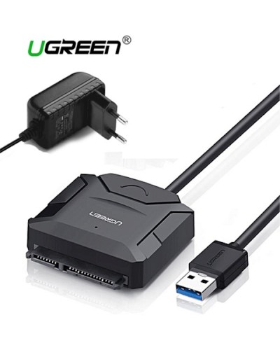 მყარი დისკის წამკითხველი UGREEN CR108 USB 3.0 to SATA Hard Driver converter cable with 12V 2A power 20611