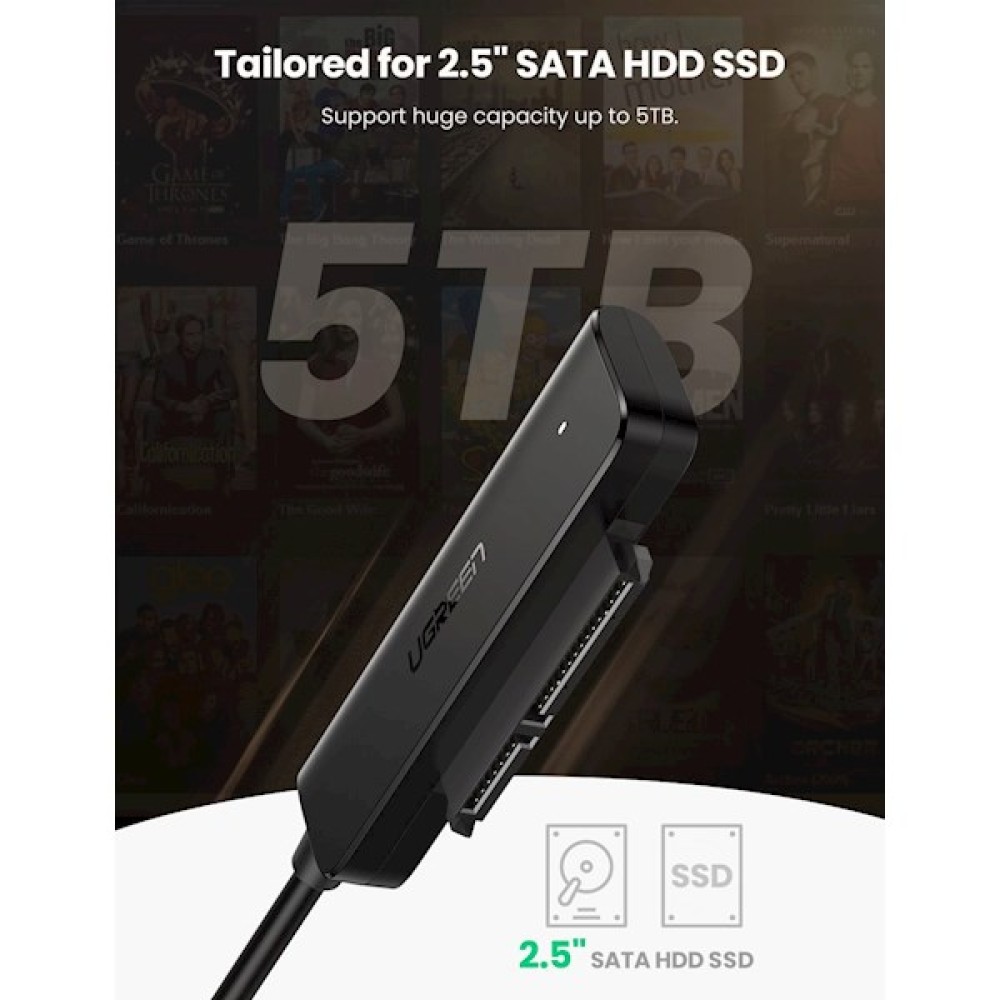 ადაპტერი UGREEN (70609) USB to SATA Adapter Cable for 2.5“