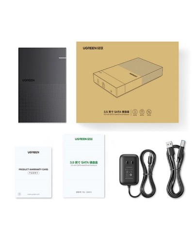 მყარი დისკის ქეისი UGREEN CM472 (30729), 3.5'', Hard Disk Drive Case, Black