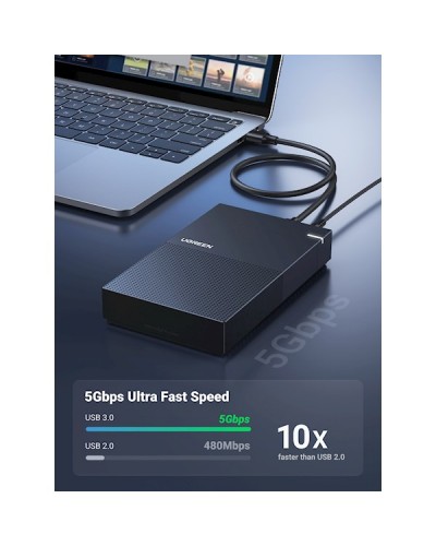 მყარი დისკის ქეისი UGREEN CM472 (30729), 3.5'', Hard Disk Drive Case, Black