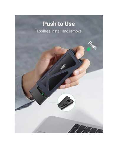 მყარი დისკის ქეისი UGREEN CM578 (15512), M.2 NVMe SSD Enclosure Adapter, Grey