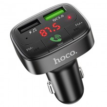 მანქანის დამტენის ადაპტერი HOCO FM transmitterE59 Promise QC3.0 car BT FM transmitterblack