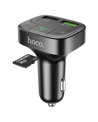 მანქანის დამტენის ადაპტერი HOCO FM transmitterE59 Promise QC3.0 car BT FM transmitterblack