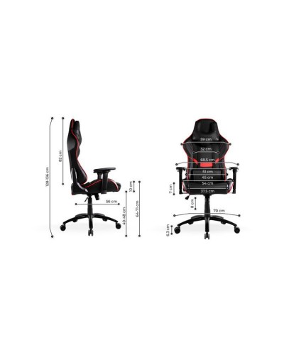 გეიმერული სავარძელი 2E 2E-GC-HIB-BKRD Gaming Chair Hibagon Black/Red