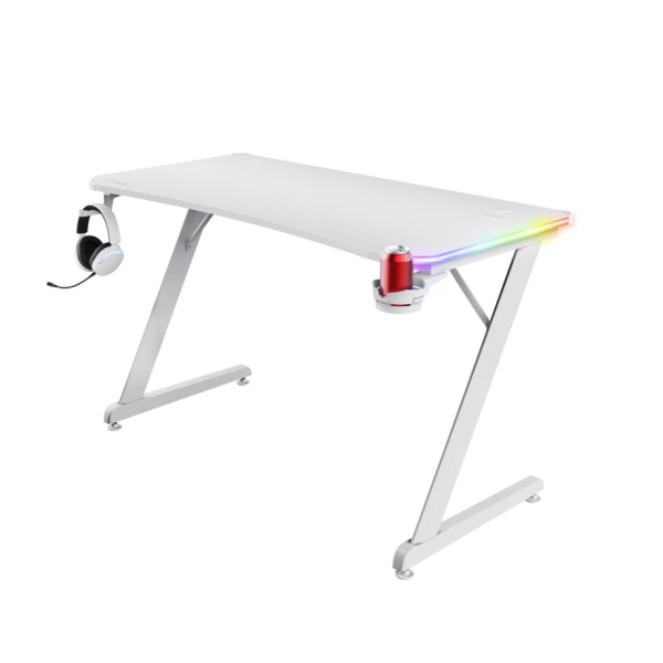 გეიმერული მაგიდა TRUST GXT709W LUMINUS RGB DESK WHITE 