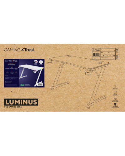 გეიმერული მაგიდა TRUST GXT709W LUMINUS RGB DESK WHITE 