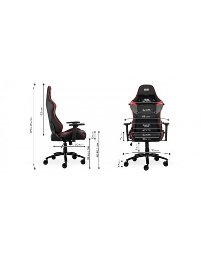 გეიმერული სავარძელი 2E GAMING Chair BUSHIDO Black/Red - 2E-GC-BUS-BKRD