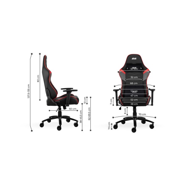 გეიმერული სავარძელი 2E GAMING Chair BUSHIDO Black/Red - 2E-GC-BUS-BKRD