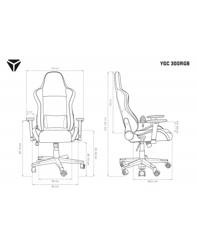 გეიმერული სავარძელი Yenkee YGC 300RGB Stardust Gaming Chair - Black