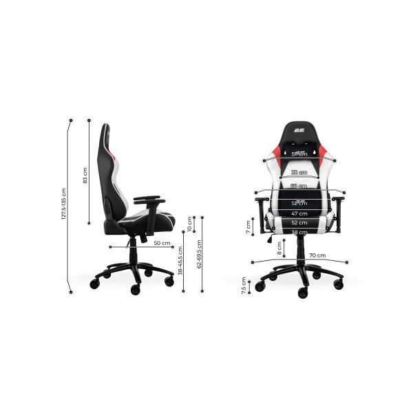 გეიმინგ სავარძელი 2E Gaming Chair BUSHIDO Black/White Gen II