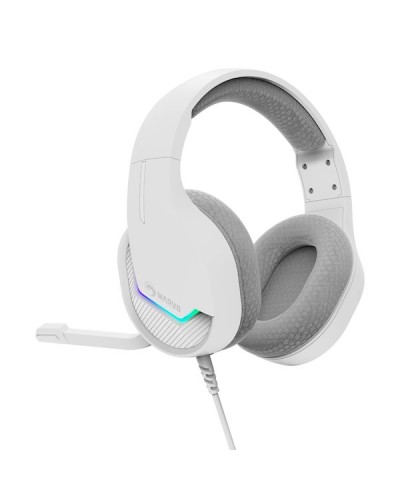 ყურსასმენი Marvo H8618 WH, Gaming Headset, Wired, RGB, USB, White