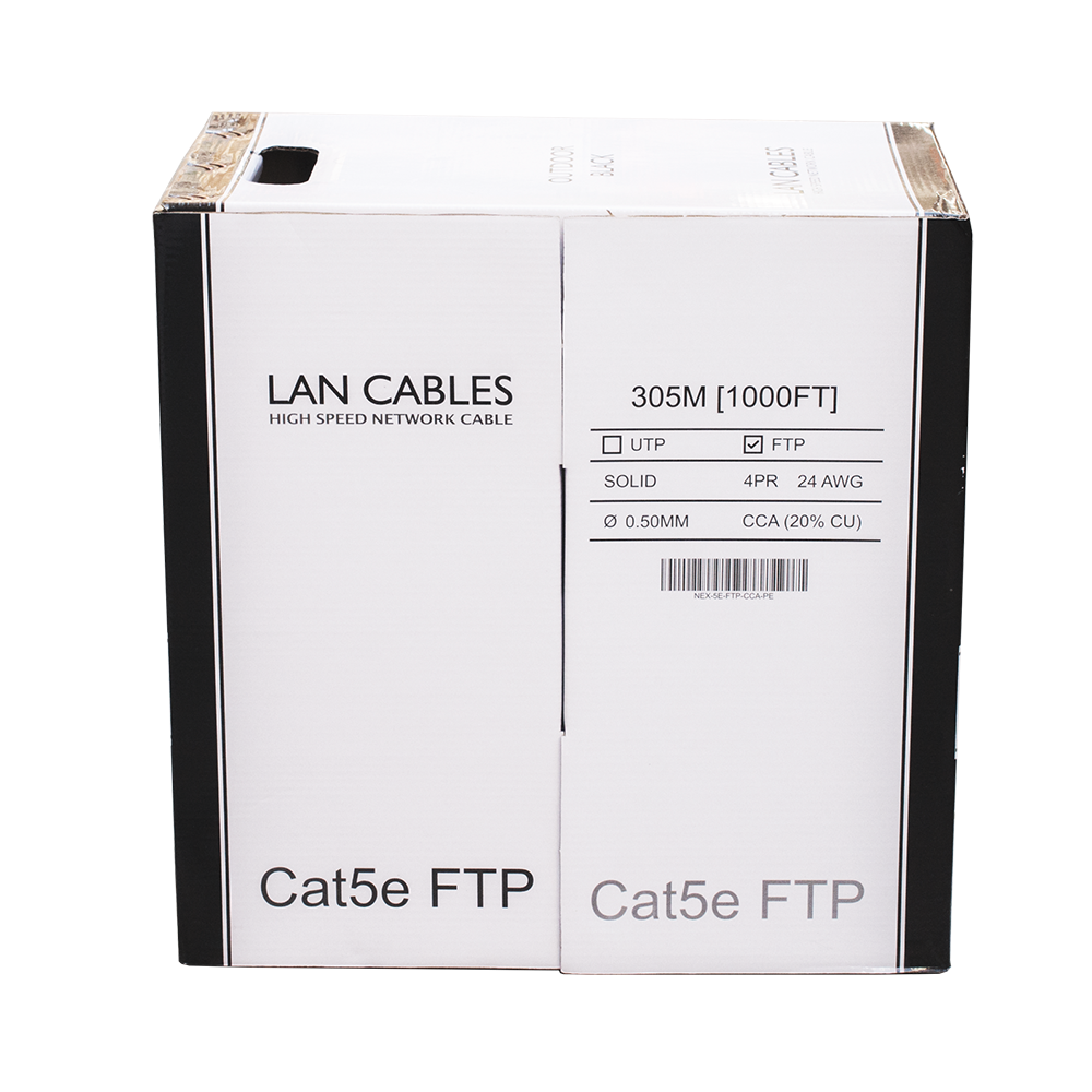 ქსელის კაბელი - Cat5e FTP 20% სპილენძი, გარე გამოყენების, 305 მეტრი