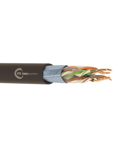 ქსელის კაბელი Etk kablo Cat 5e F/UTP 4x2x24 AWG PE-305M, Cat5e FTP, Lan Cable, 305m, Black
