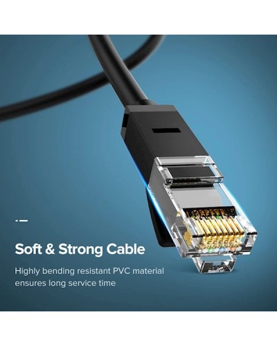 ქსელის კაბელი UGREEN NW102 (20162) Cat6 Patch Cord UTP Lan Cable, 5m, Black