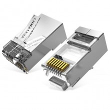 ქსელის ჯეკი Vention Model/Item-NO: Cat.6A FTP RJ45 Modular Plug Transparent 100 Pack