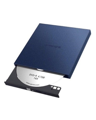 პორტატული DVD ჩამწერი UGREEN CM138 (40576) USB 2.0 Slim External USB DVD Optical Drive Read & Write Blue