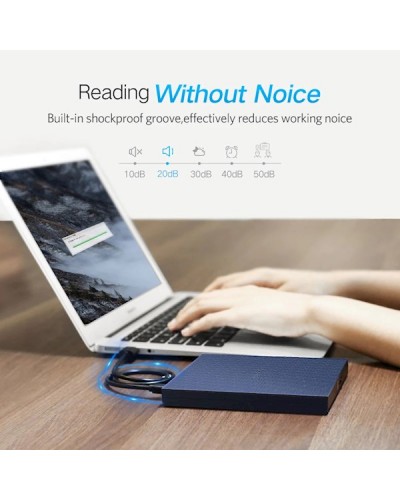 პორტატული DVD ჩამწერი UGREEN CM138 (40576) USB 2.0 Slim External USB DVD Optical Drive Read & Write Blue