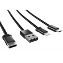 USB A / Type-C / Lightning - კაბელი