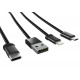 USB A / Type-C / Lightning - კაბელი