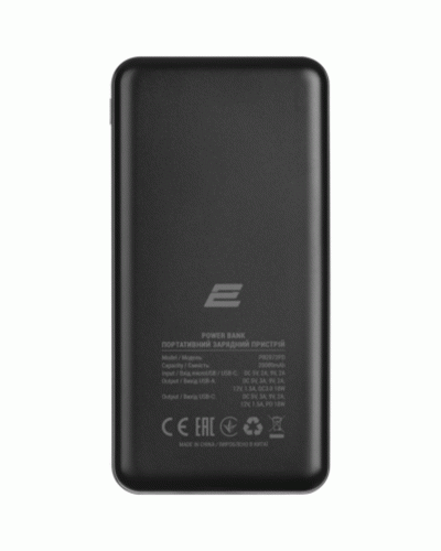 პორტატული დამტენი 2E Power Bank Geometry 20000mAh PD, QC 18W, black 2E-PB2072PD-BLACK
