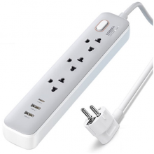 დენის გამანაწილებელი UGREEN CD286 (15143), 30W, 3 Socket, USB-A, USB-C, 1.5m, White