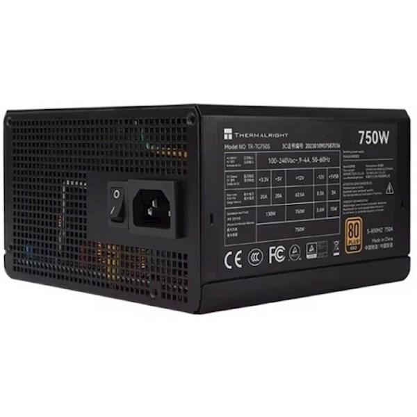 კვების ბლოკი Thermalright TR-TG750S, 750W, 80 Plus Gold, Power Supply, Black