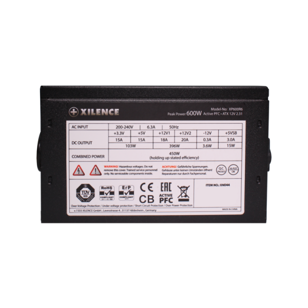 კვების ბლოკი XILENCE Performance C, XN044 | XP600R6 600W CE/TUV/RoHS,w/ 1,2M VDE power cord