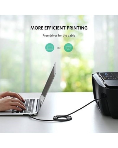 პრინტერის კაბელი UGREEN US104 (10327) USB 2.0 A Male to B Male Printer Cable, 2m, Black