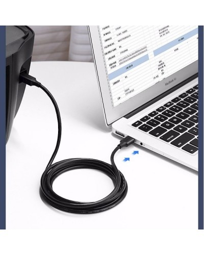 პრინტერის კაბელი UGREEN US104 (10327) USB 2.0 A Male to B Male Printer Cable, 2m, Black
