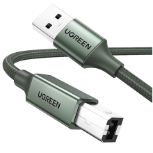 პრინტერის კაბელი UGREEN 90817, USB-A To USB-B, Printer Cable, 3m, Green