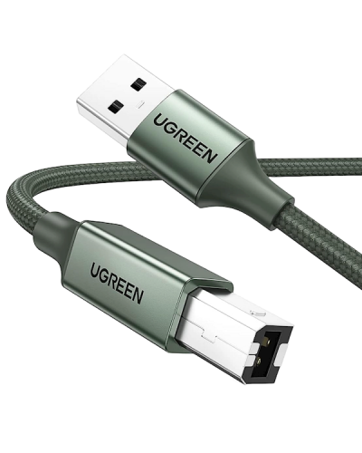 პრინტერის კაბელი UGREEN 90817, USB-A To USB-B, Printer Cable, 3m, Green